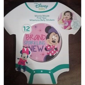 Disney Minnie Mouse First Year Milestone Belly Stickers NIP